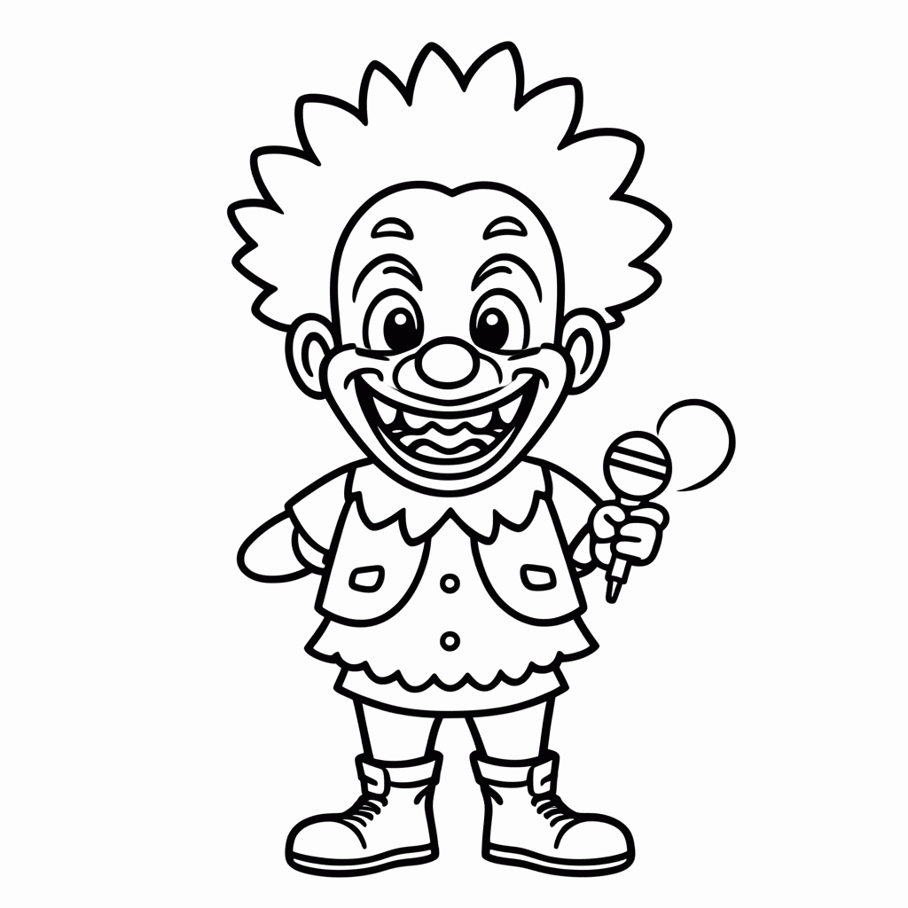 Desenho de Tricky Palhaco para colorir e imprimir grátis em folha A4