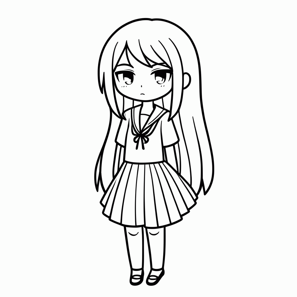 Desenho de Yuri Doki Doki para colorir e imprimir grátis em folha A4