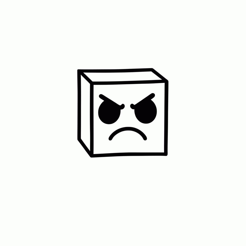 Desenho de Cubo Com Cara Brava para colorir e imprimir grátis em folha A4