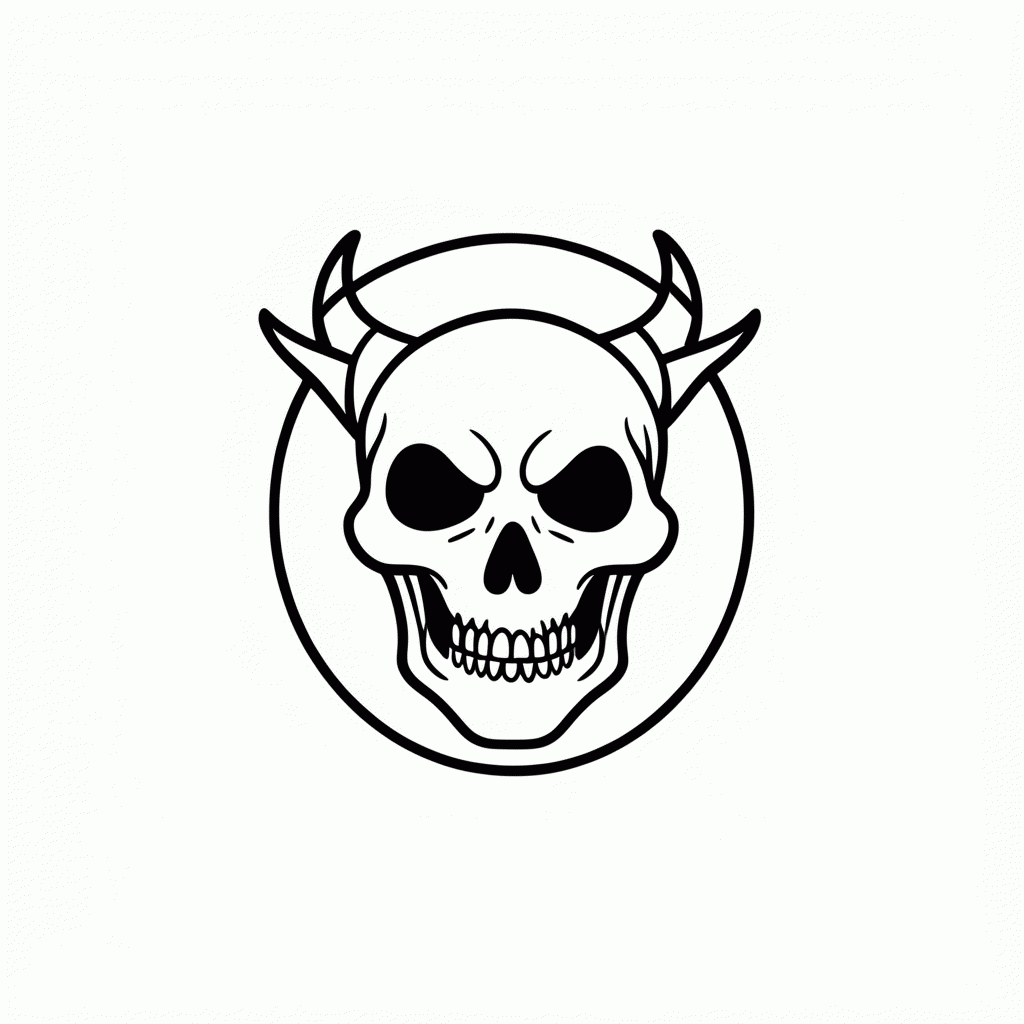 Desenho de Demon Medalha para colorir e imprimir grátis em folha A4