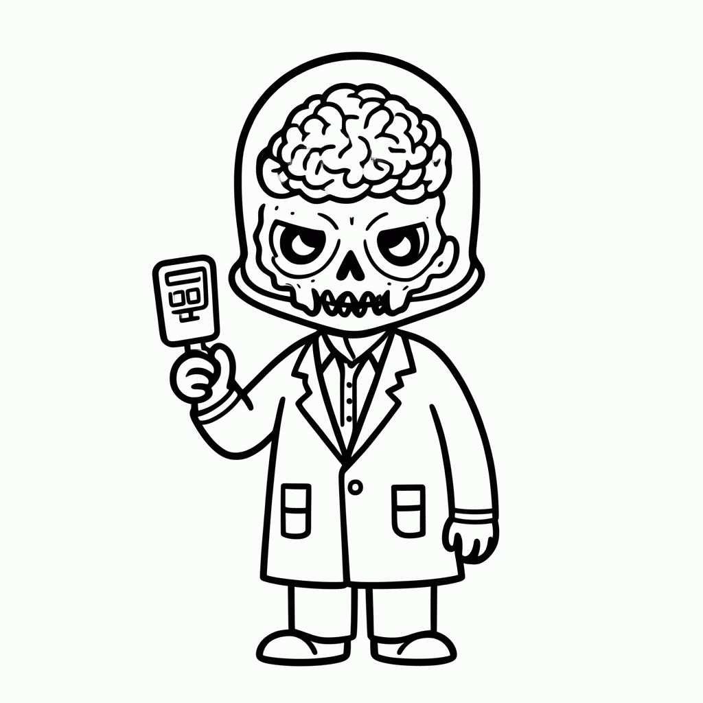 Desenho de Dr Zomboss Chefe para colorir e imprimir grátis em folha A4