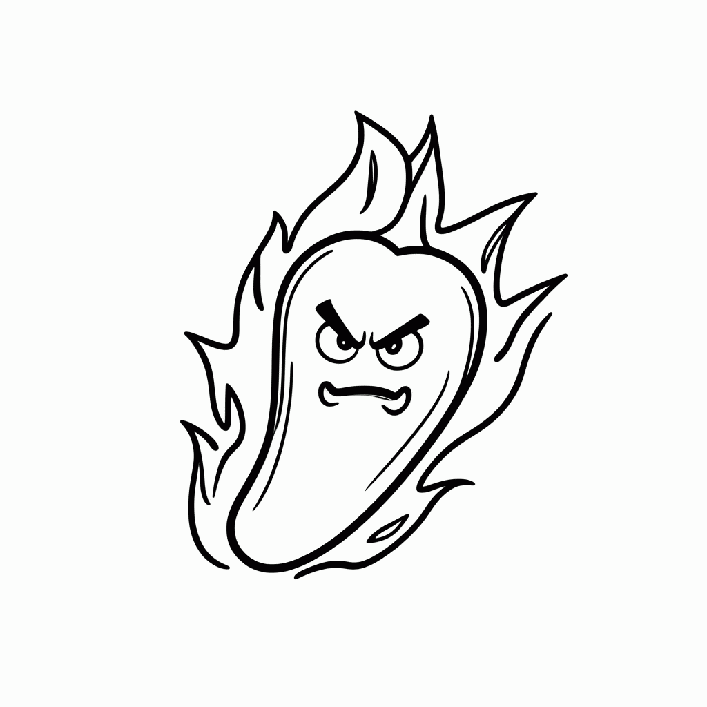Desenho de Jalapeno para colorir e imprimir grátis em folha A4