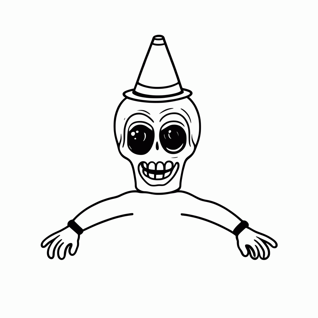 Desenho de Zumbi Cone para colorir e imprimir grátis em folha A4