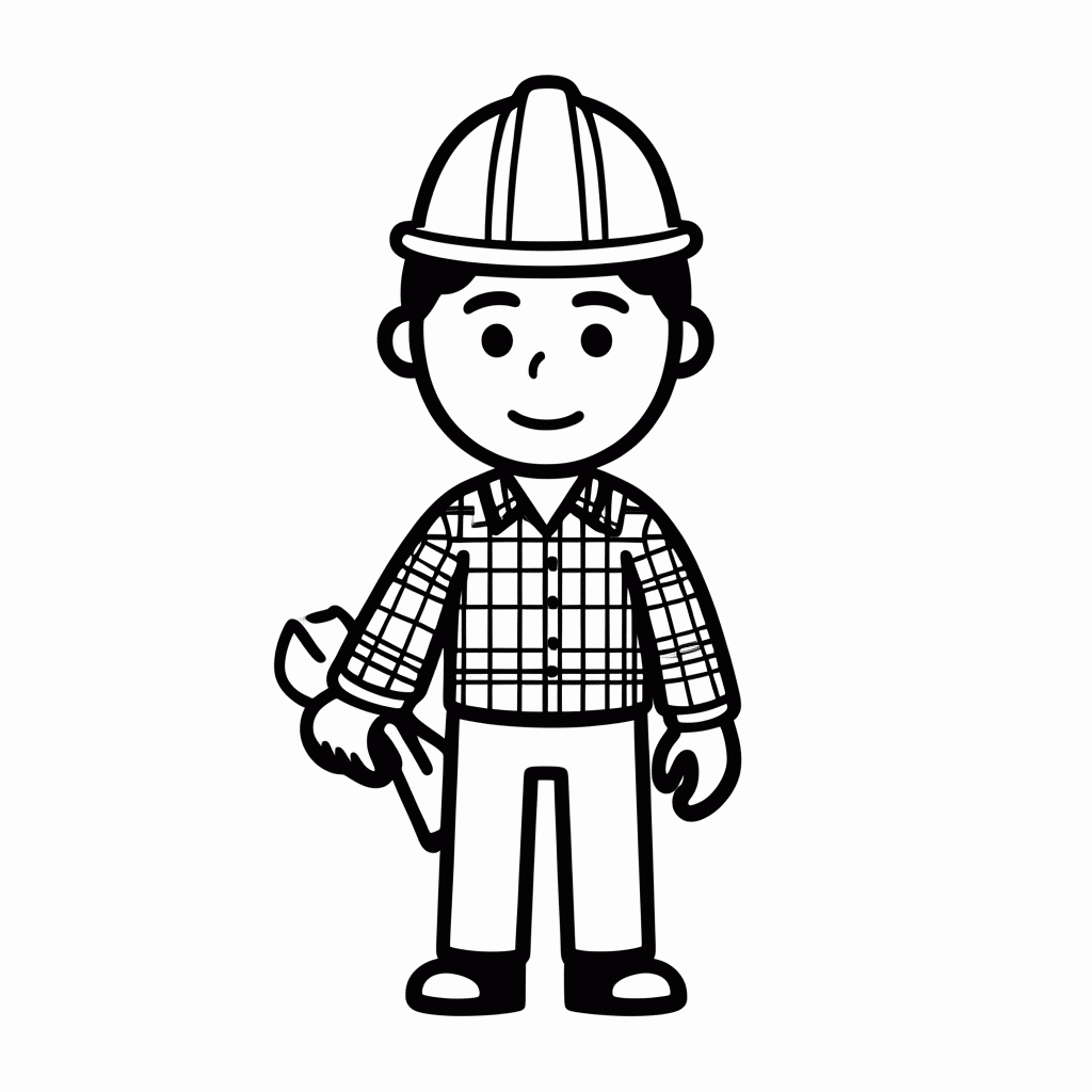 Desenho de Builderman para colorir e imprimir grátis em folha A4