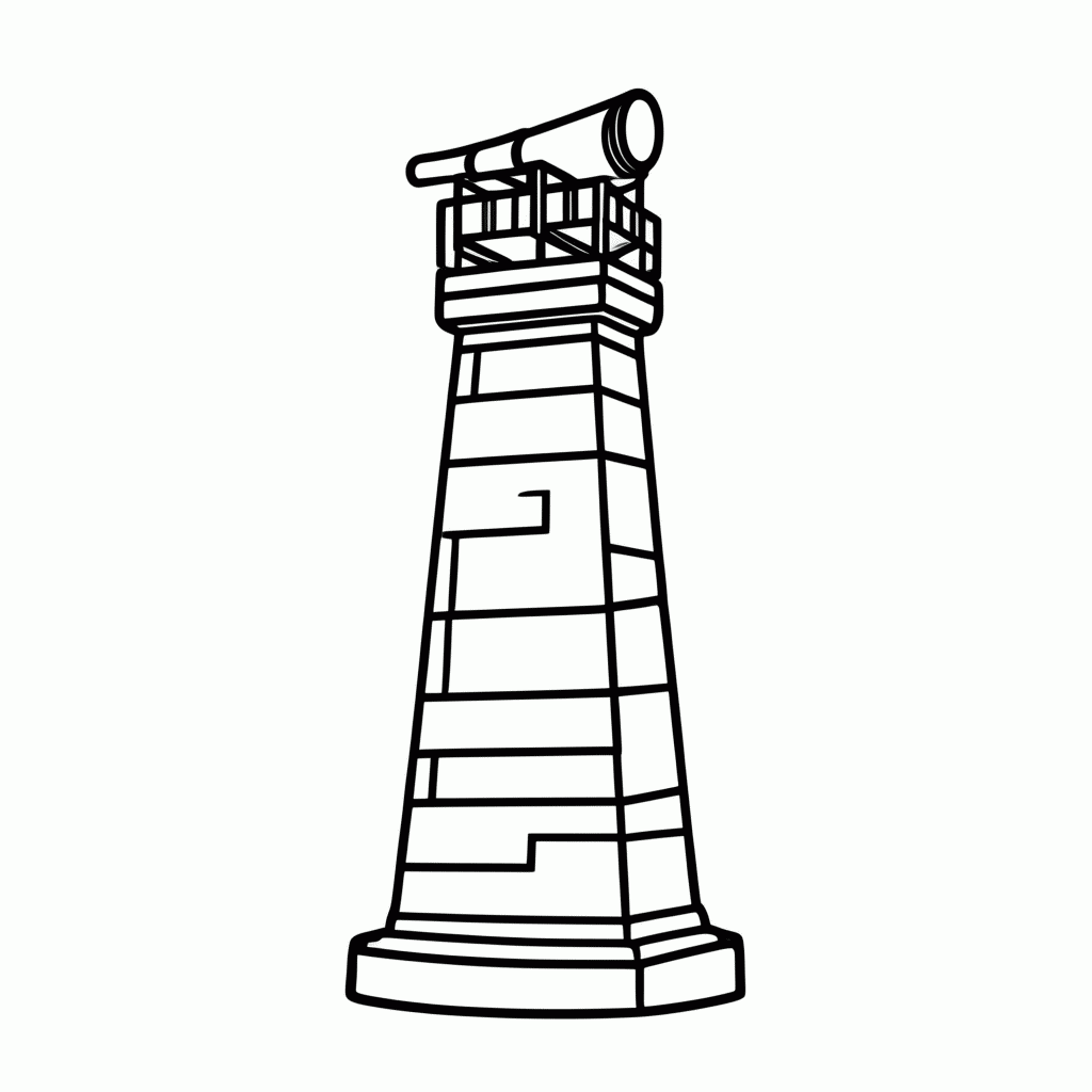 Desenho de Tower Defense Torre para colorir e imprimir grátis em folha A4