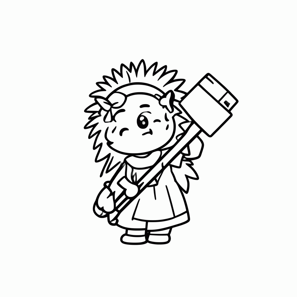Desenho de Amy Rose Com Martelo para colorir e imprimir grátis em folha A4