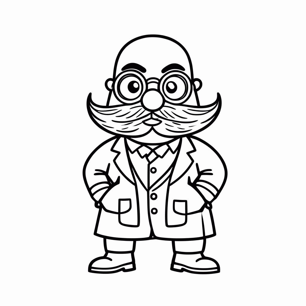 Desenho de Dr Robotnik Eggman para colorir e imprimir grátis em folha A4