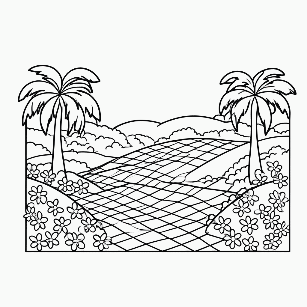 Desenho de Green Hill Zone para colorir e imprimir grátis em folha A4