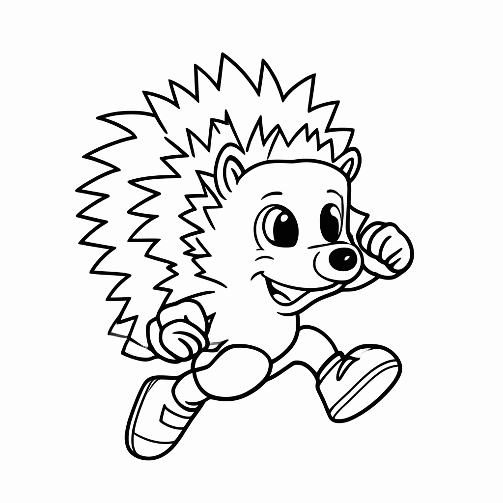 Desenho de Sonic Correndo para colorir e imprimir grátis em folha A4