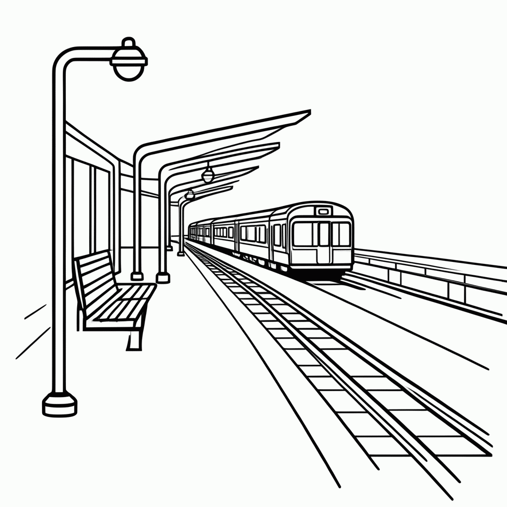 Desenho de Estacao De Metro para colorir e imprimir grátis em folha A4