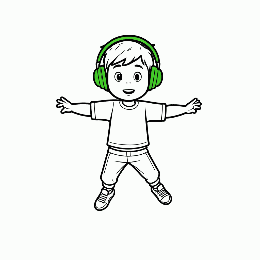 Desenho de Fresh Fone De Ouvido para colorir e imprimir grátis em folha A4