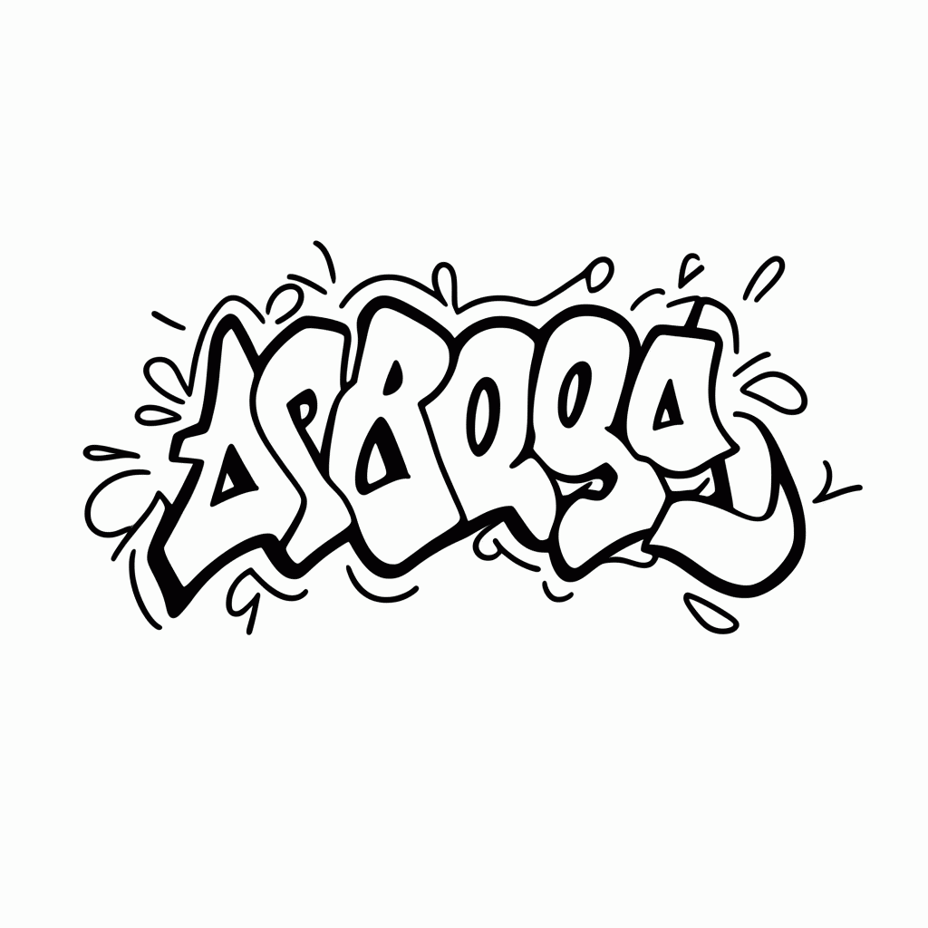 Desenho de Grafite Letreiro para colorir e imprimir grátis em folha A4