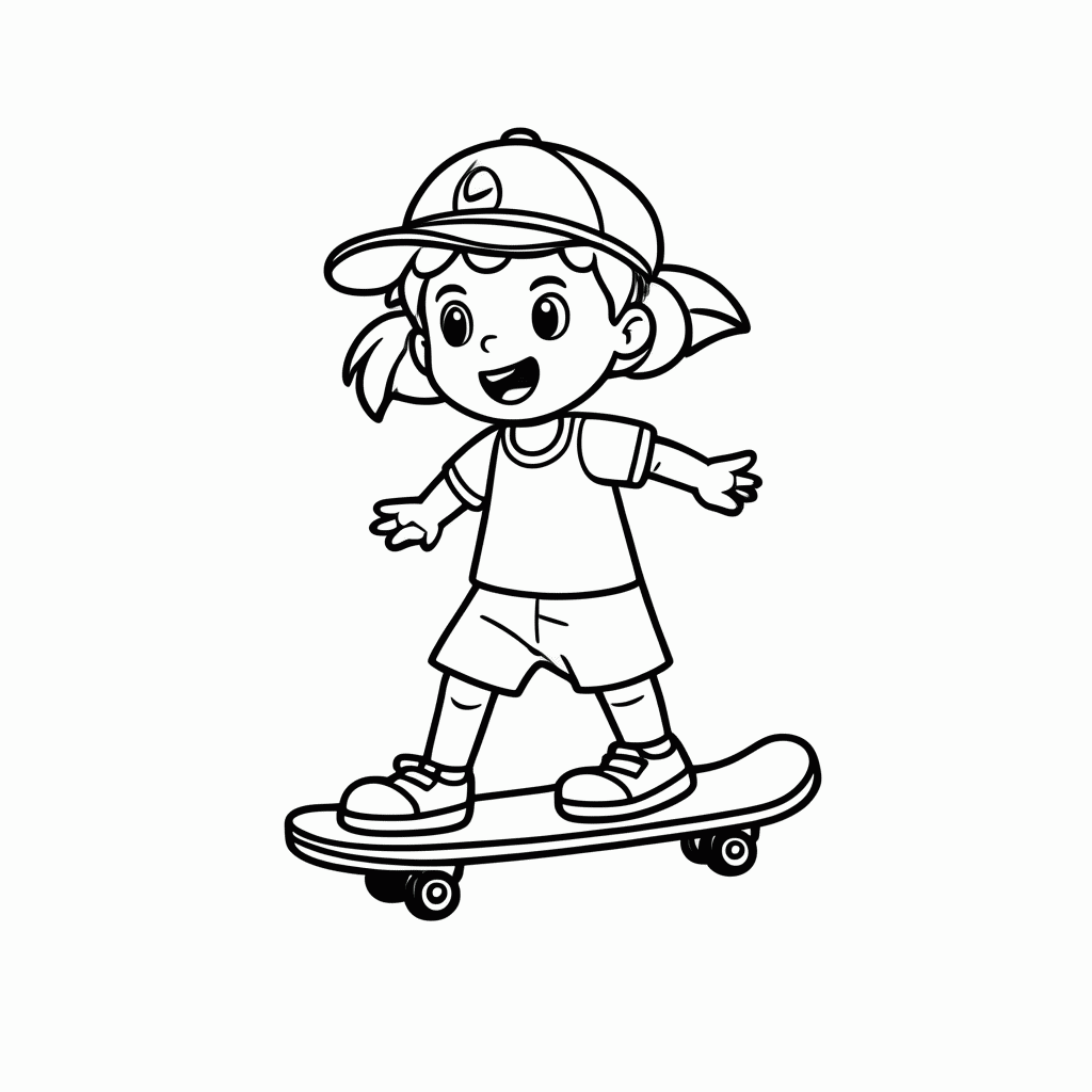Desenho de Tricky Skatista para colorir e imprimir grátis em folha A4