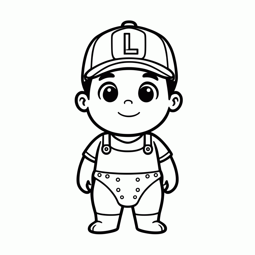 Desenho de Baby Luigi para colorir e imprimir grátis em folha A4