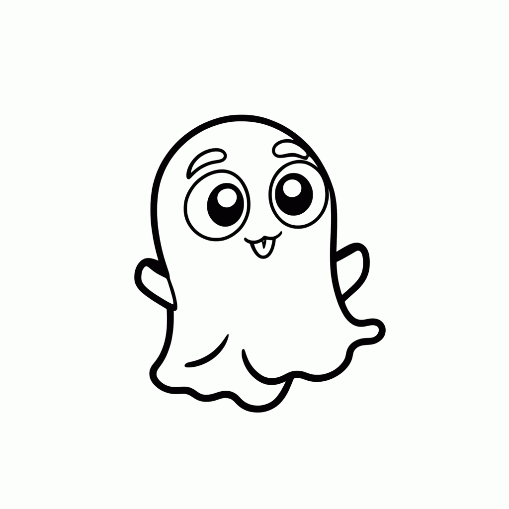 Desenho de Boo Fantasma para colorir e imprimir grátis em folha A4