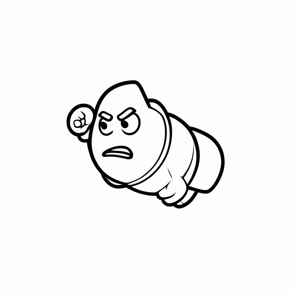 Desenho de Bullet Bill para colorir e imprimir grátis em folha A4