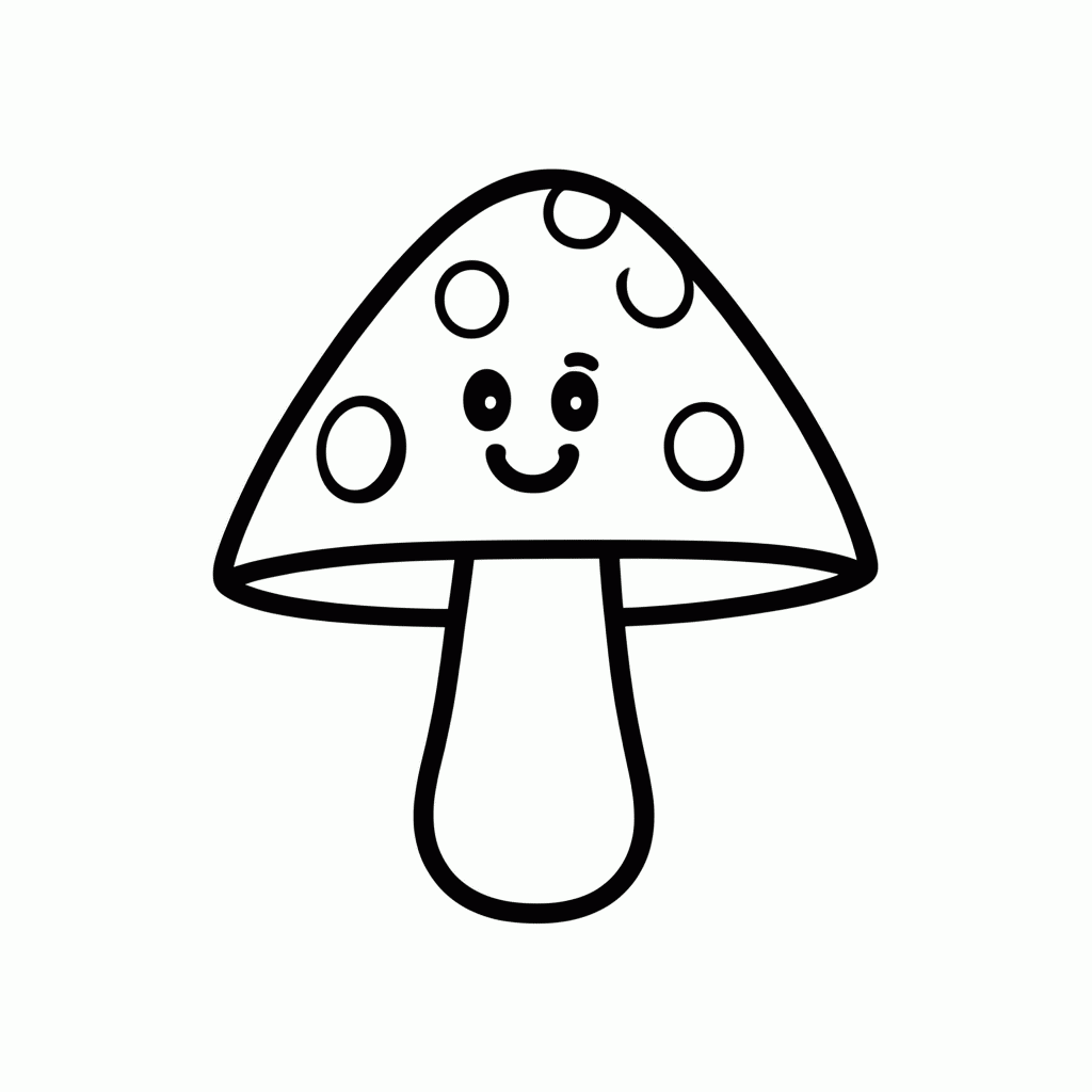 Desenho de Cogumelo 1up para colorir e imprimir grátis em folha A4