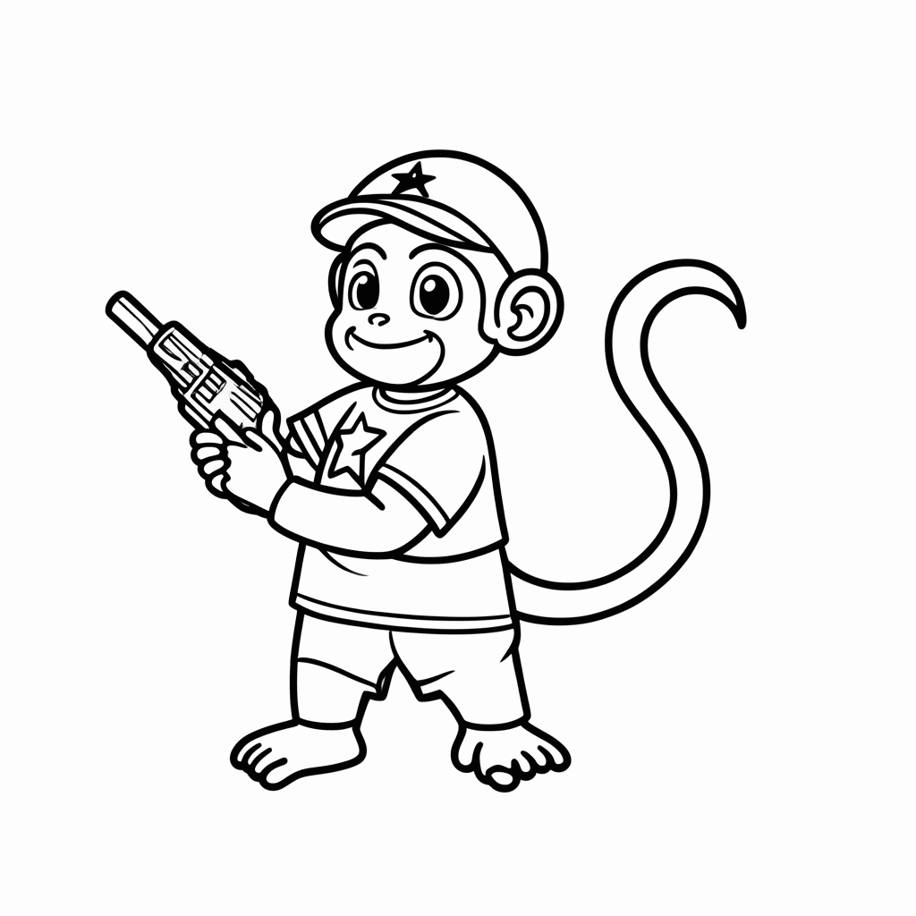 Desenho de Diddy Kong para colorir e imprimir grátis em folha A4