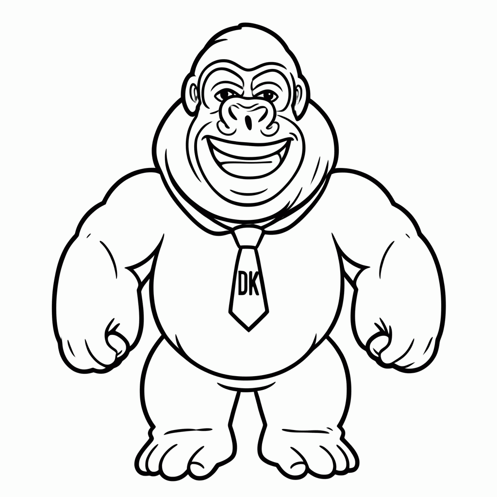 Desenho de Dk Donkey Kong para colorir e imprimir grátis em folha A4
