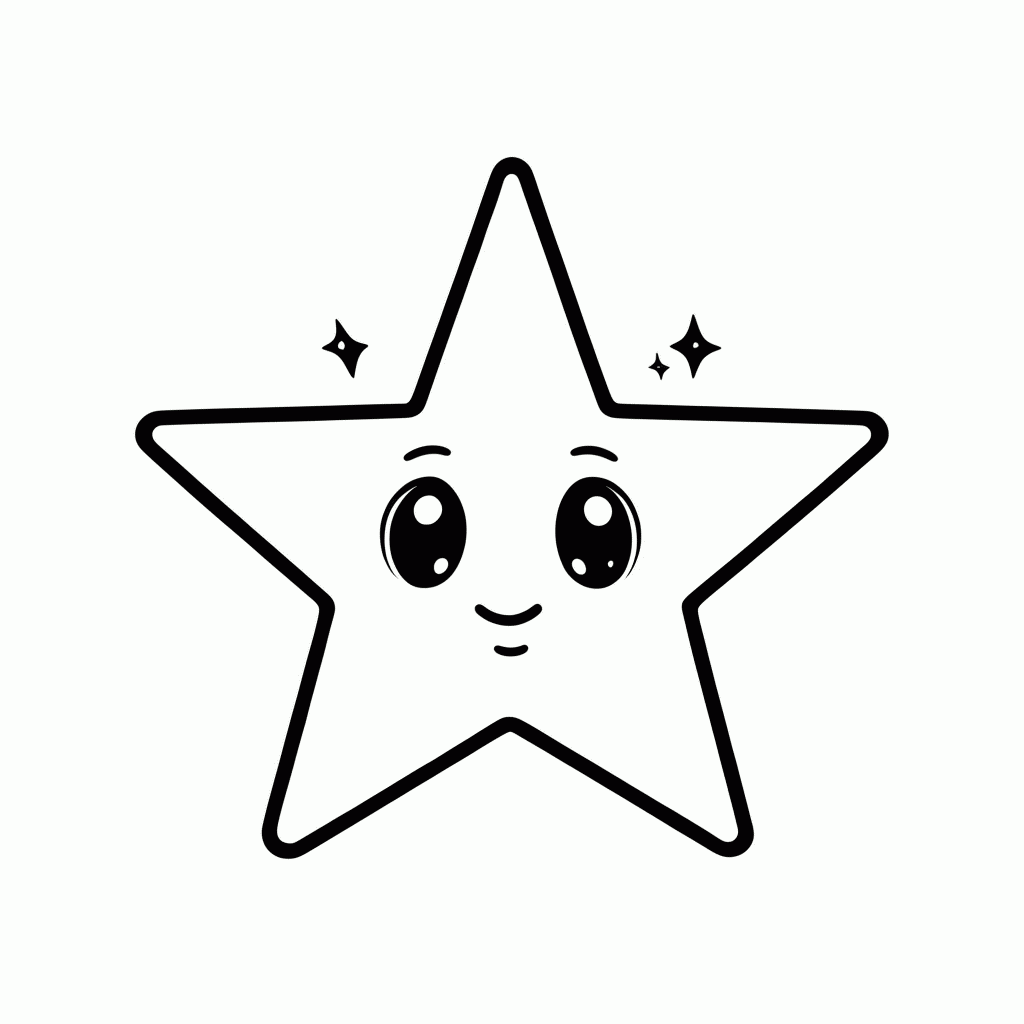 Desenho de Estrela Superpoder para colorir e imprimir grátis em folha A4