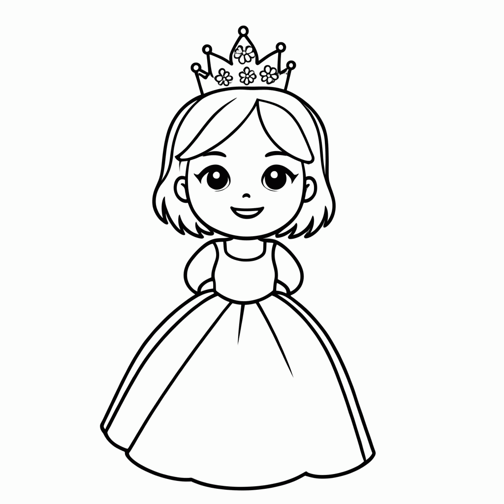 Desenho de Princesa Daisy para colorir e imprimir grátis em folha A4