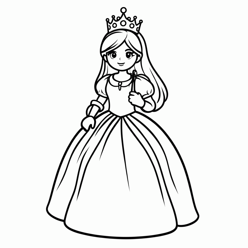 Desenho de Princesa Peach Coroa para colorir e imprimir grátis em folha A4