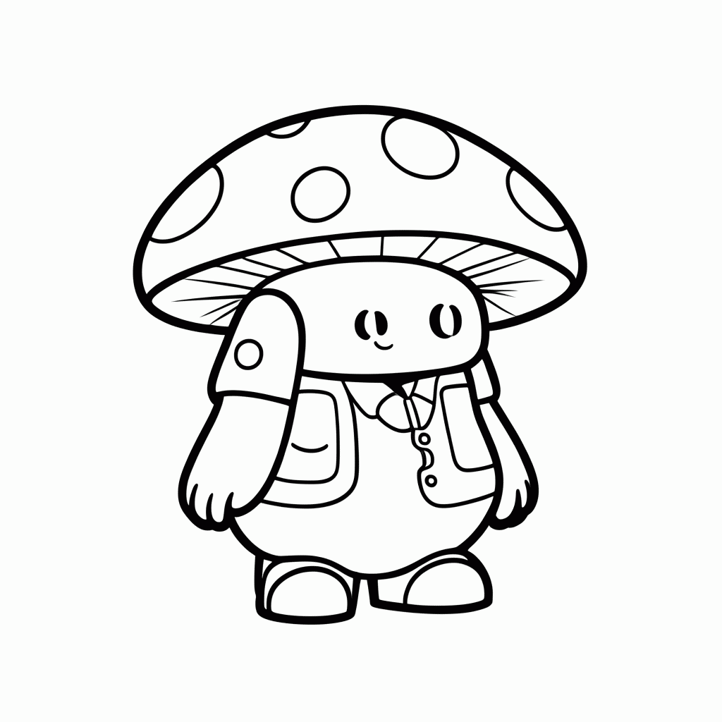 Desenho de Toad Cogumelo Vermelho para colorir e imprimir grátis em folha A4