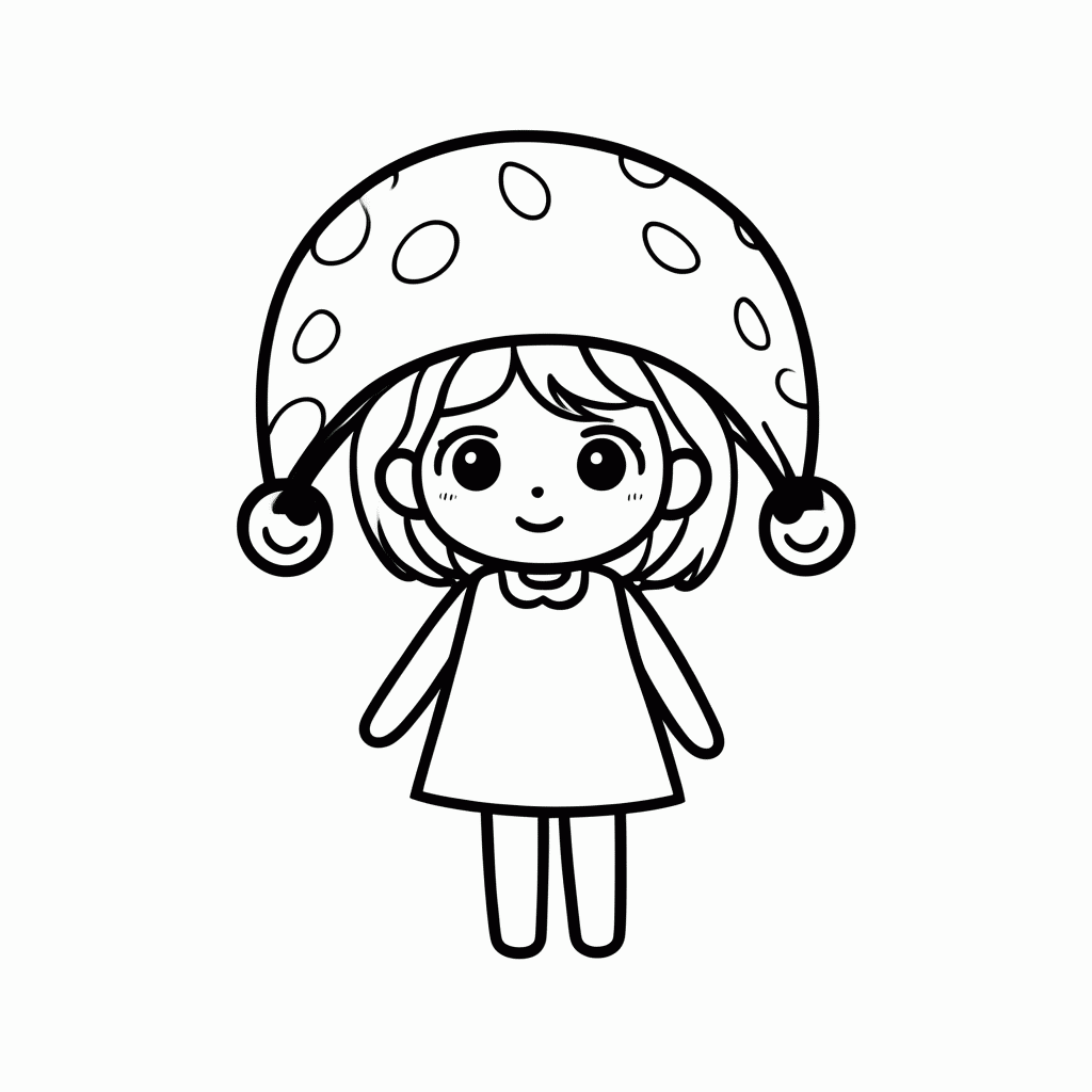 Desenho de Toadette Rosa para colorir e imprimir grátis em folha A4