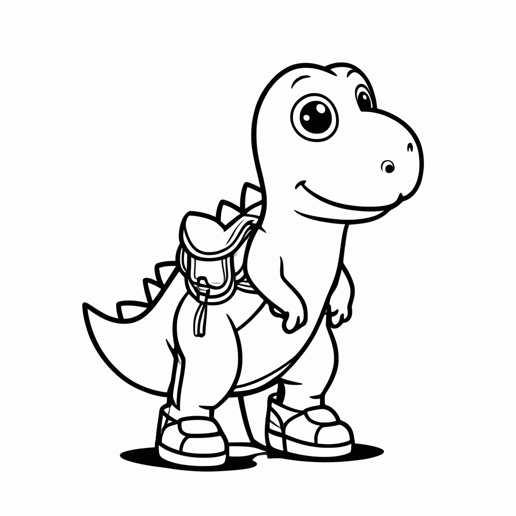 Desenho de Yoshi Verde para colorir e imprimir grátis em folha A4