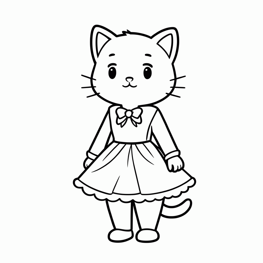 Desenho de Angela Com Vestido para colorir e imprimir grátis em folha A4