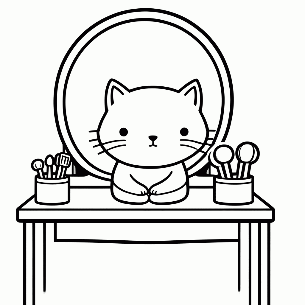 Desenho de Angela Fazendo Makeup para colorir e imprimir grátis em folha A4