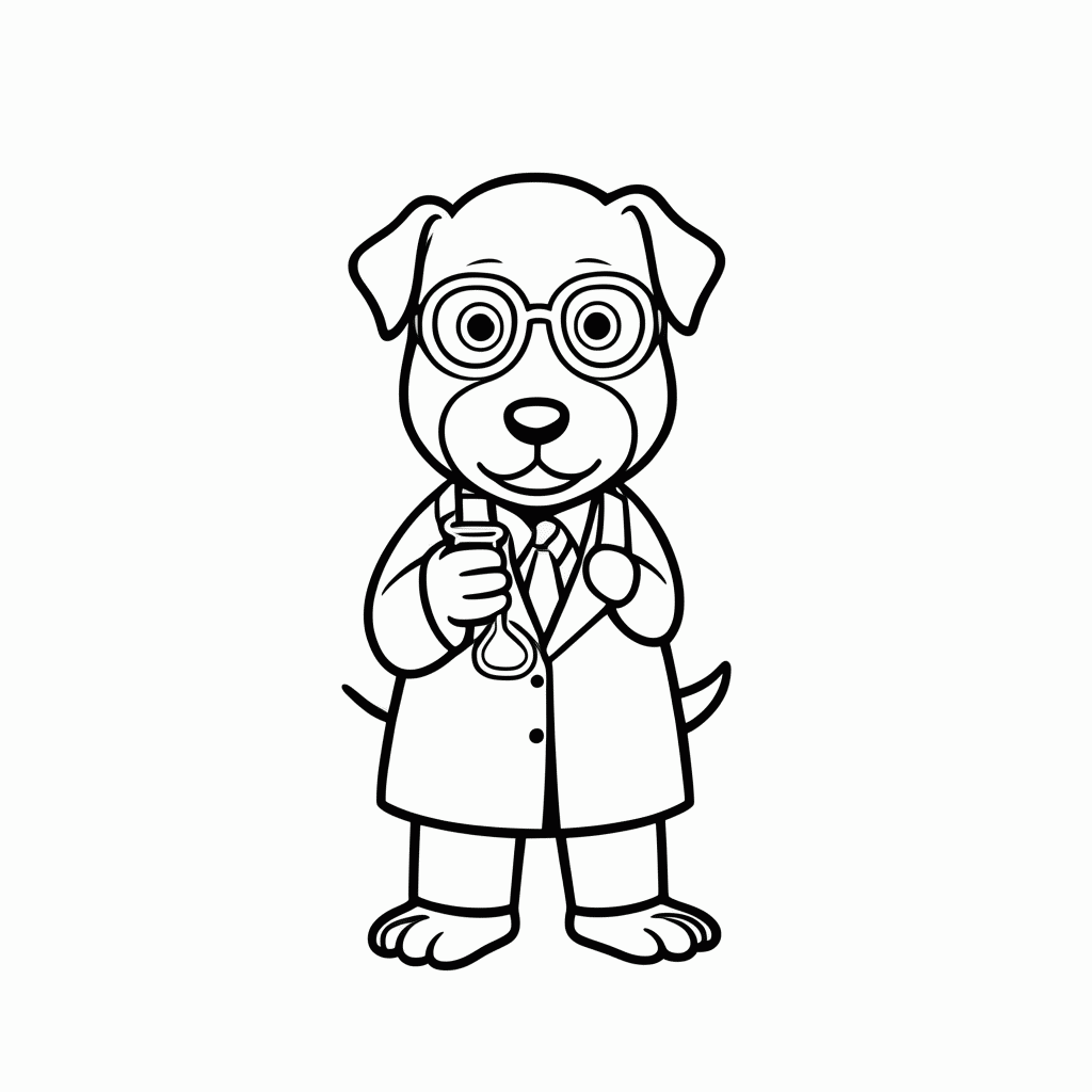 Desenho de Ben Cientista para colorir e imprimir grátis em folha A4