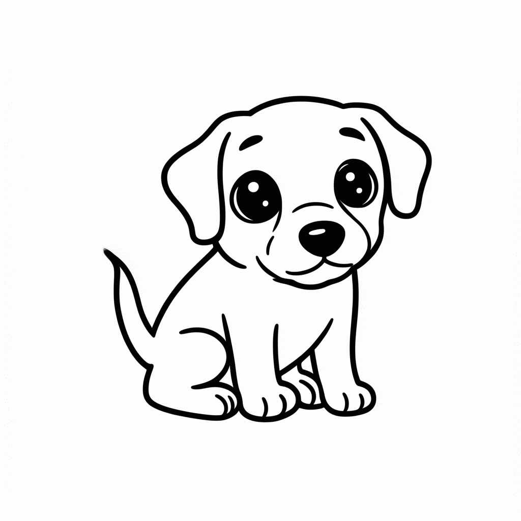 Desenho de Cachorrinho Feliz para colorir e imprimir grátis em folha A4