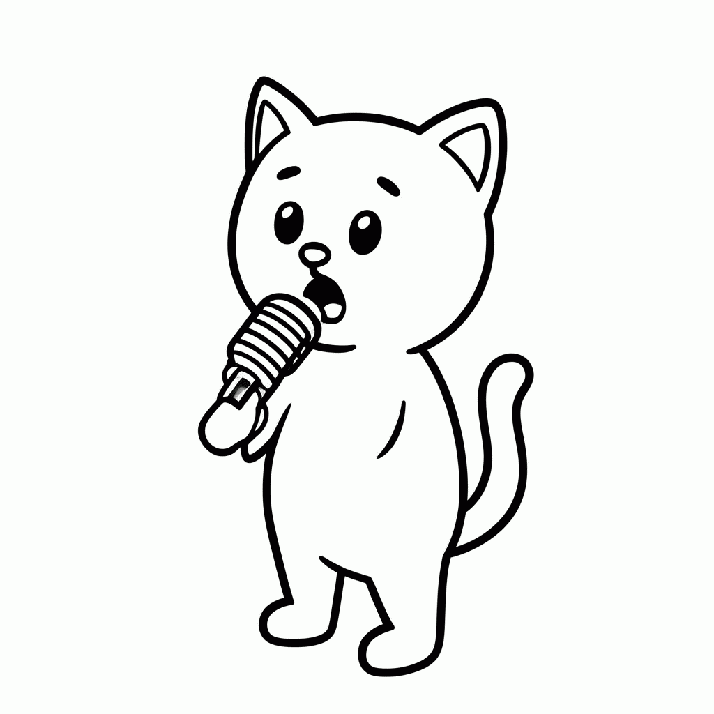 Desenho de Tom Com Microfone para colorir e imprimir grátis em folha A4
