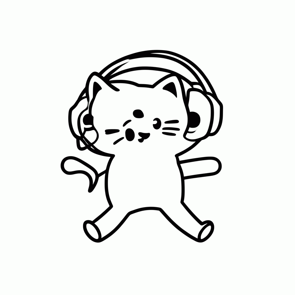 Desenho de Tom Curtindo Musica para colorir e imprimir grátis em folha A4