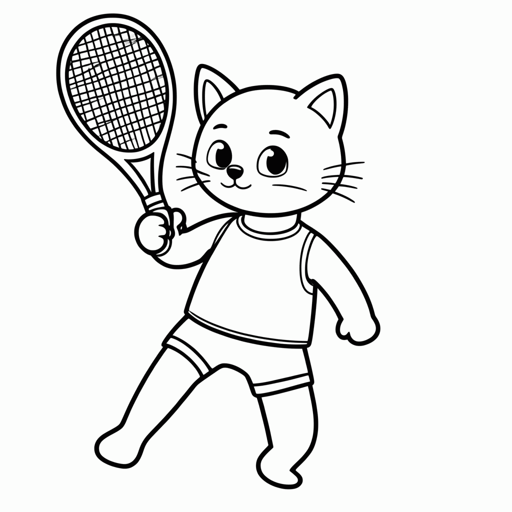 Desenho de Tom Praticando Esportes para colorir e imprimir grátis em folha A4