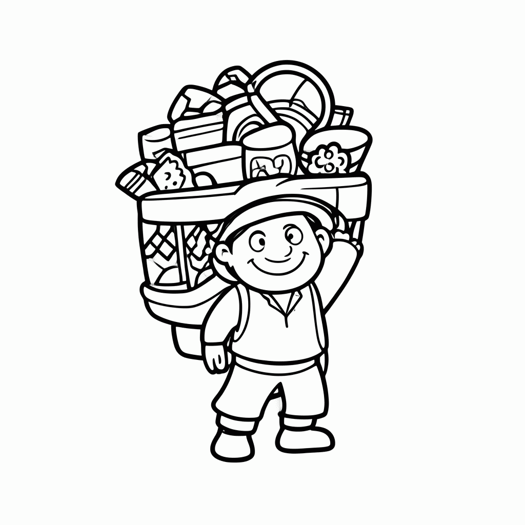 Desenho de Beedle Mercador para colorir e imprimir grátis em folha A4