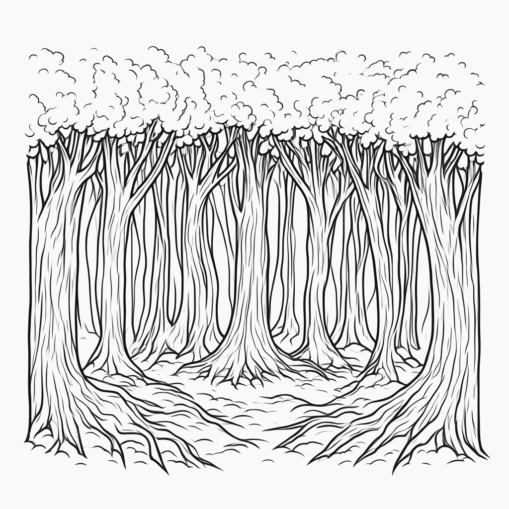Desenho de Floresta Perdida para colorir e imprimir grátis em folha A4