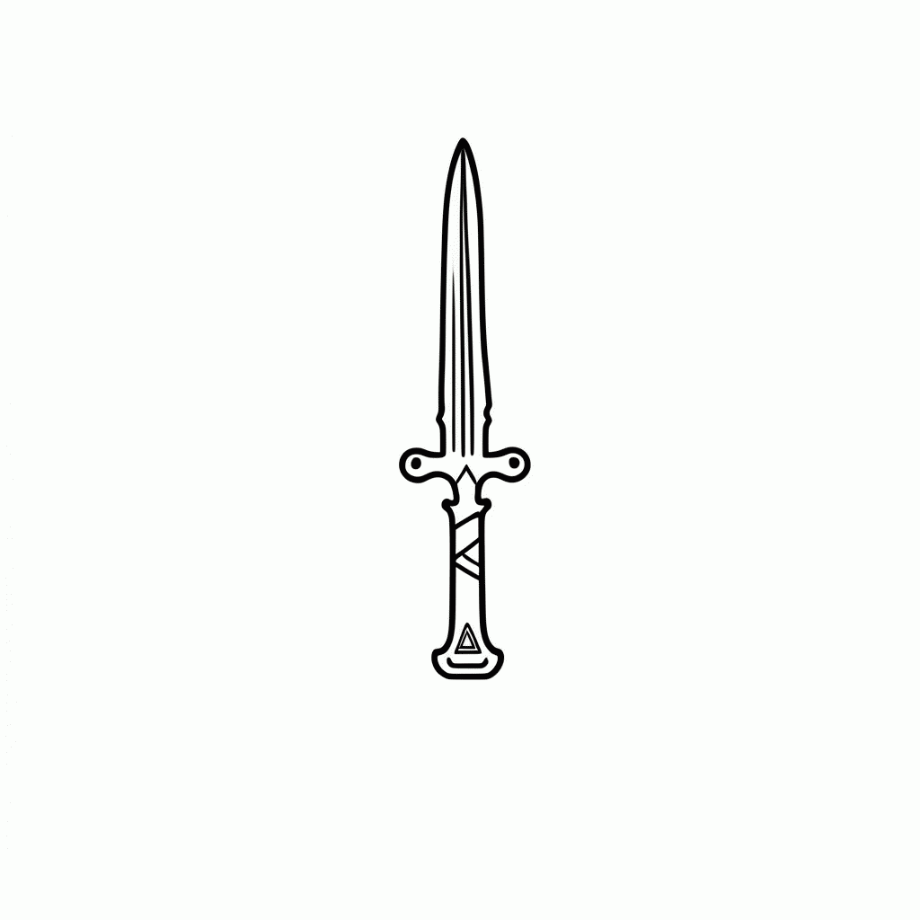 Desenho de Master Sword para colorir e imprimir grátis em folha A4