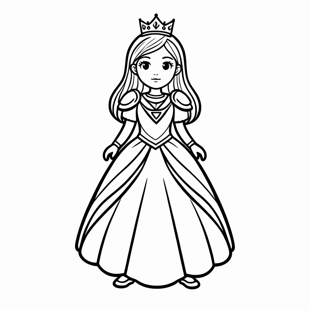 Desenho de Princesa Zelda para colorir e imprimir grátis em folha A4