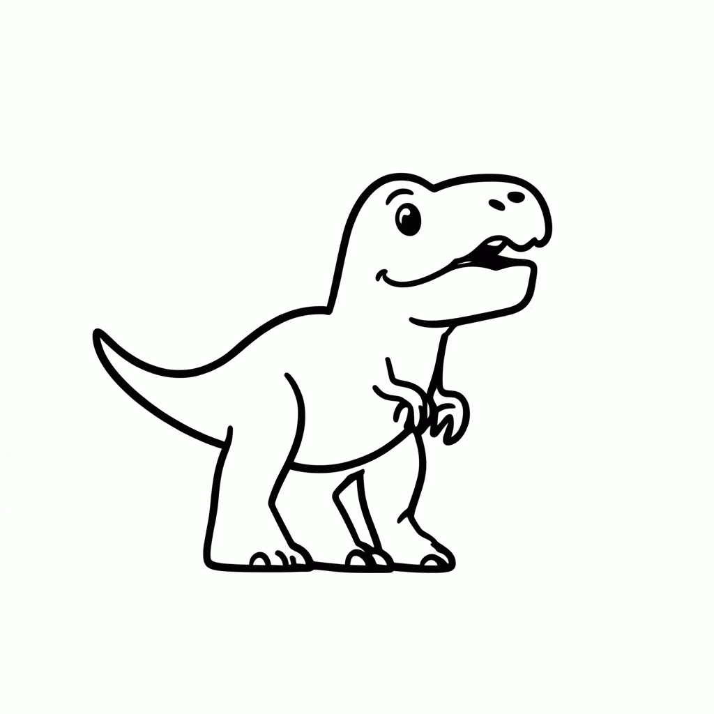 Desenho de Dinossauro Verde Amigo para colorir e imprimir grátis em folha A4