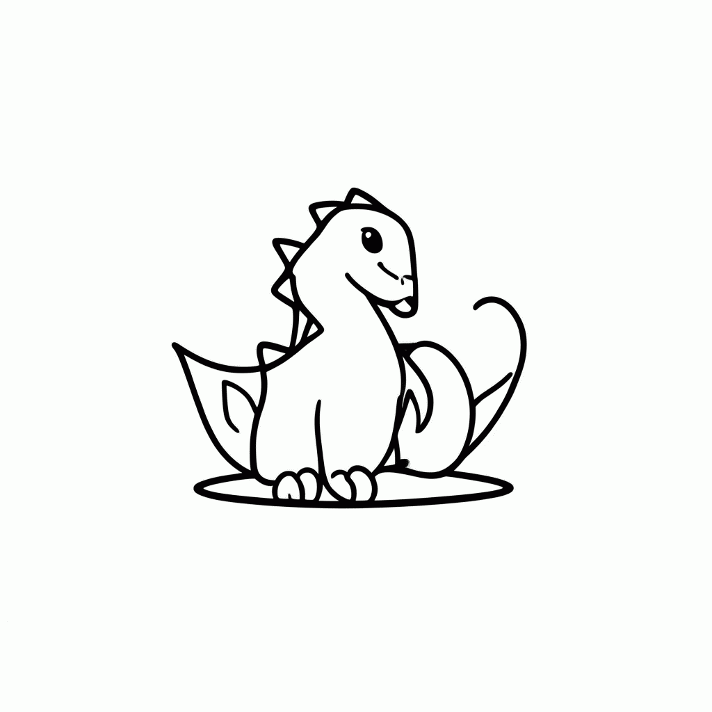 Desenho de Dragão Roxo Bebê para colorir e imprimir grátis em folha A4