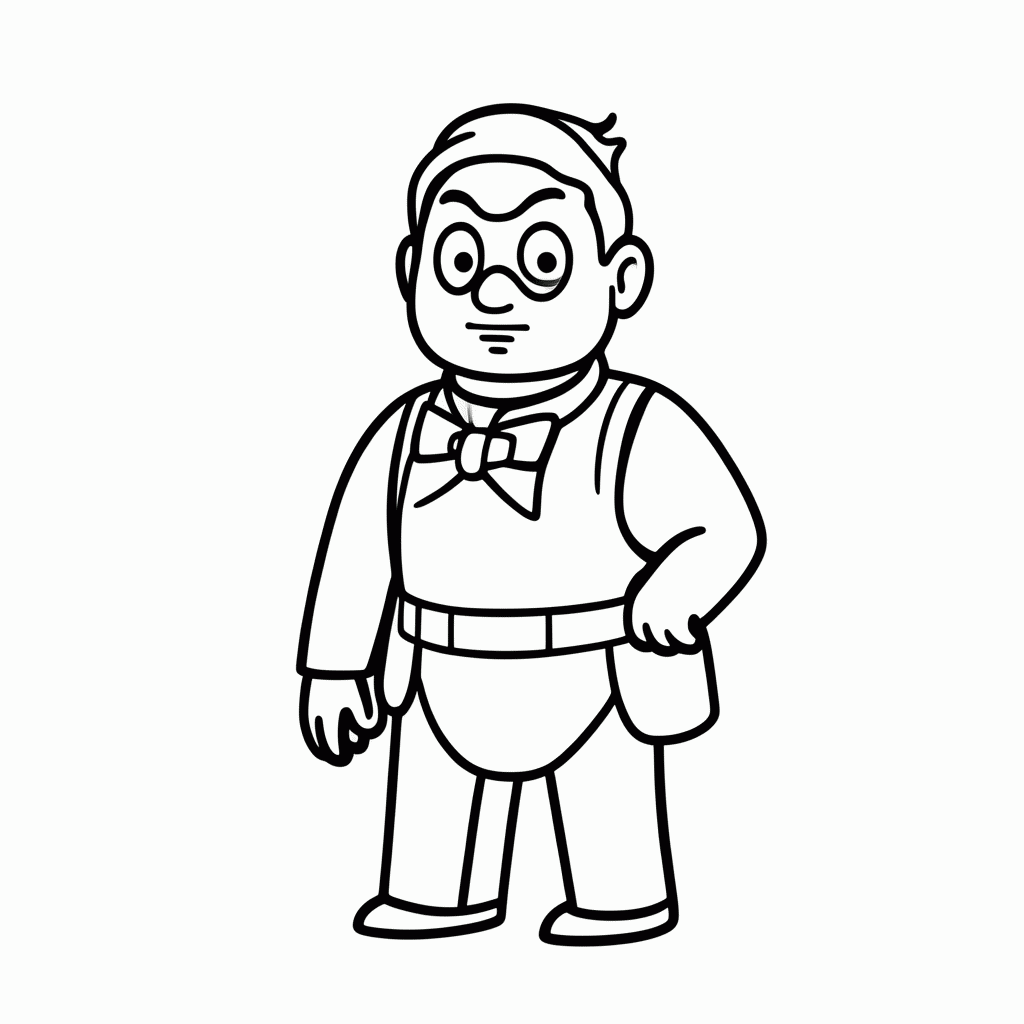 Desenho de Encanador Bigodudo para colorir e imprimir grátis em folha A4