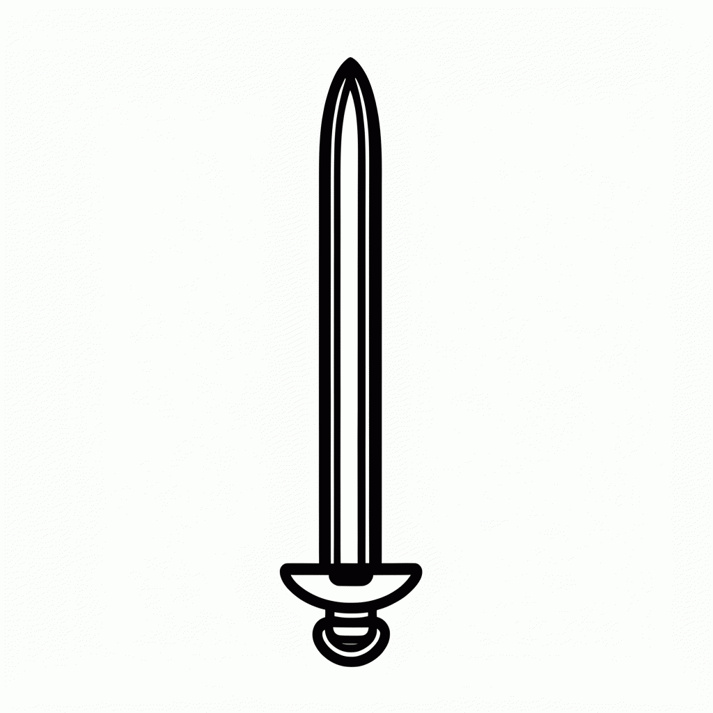 Desenho de Espada Mestra Lendária para colorir e imprimir grátis em folha A4