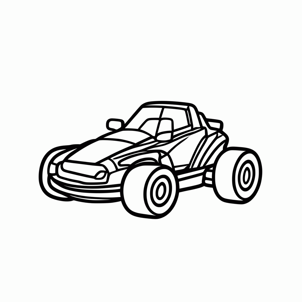 Desenho de Kart de Corrida para colorir e imprimir grátis em folha A4