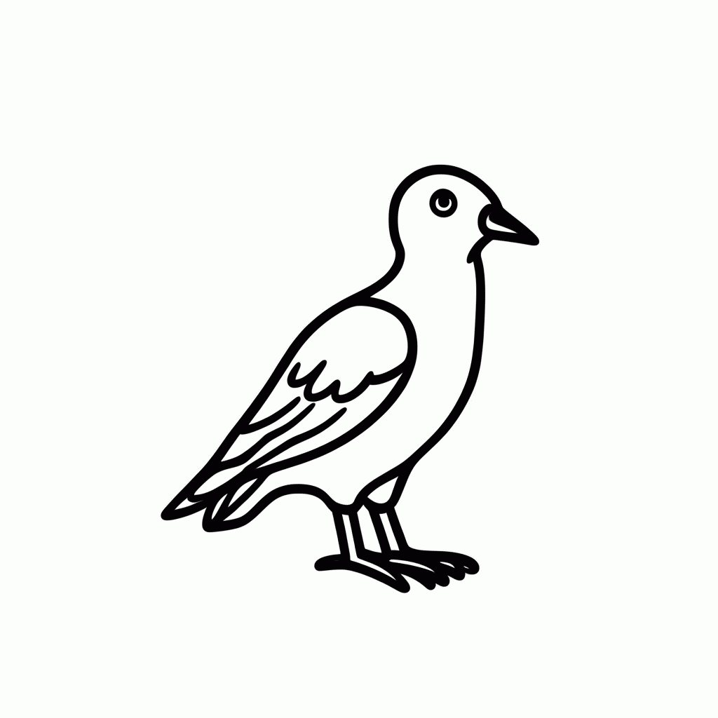 Desenho de Pássaro Vermelho Zangado para colorir e imprimir grátis em folha A4