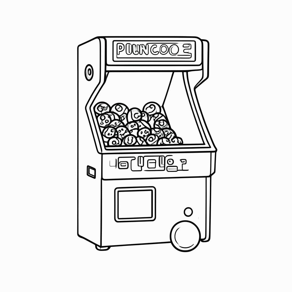Desenho de Máquina de Pinball para colorir e imprimir grátis em folha A4
