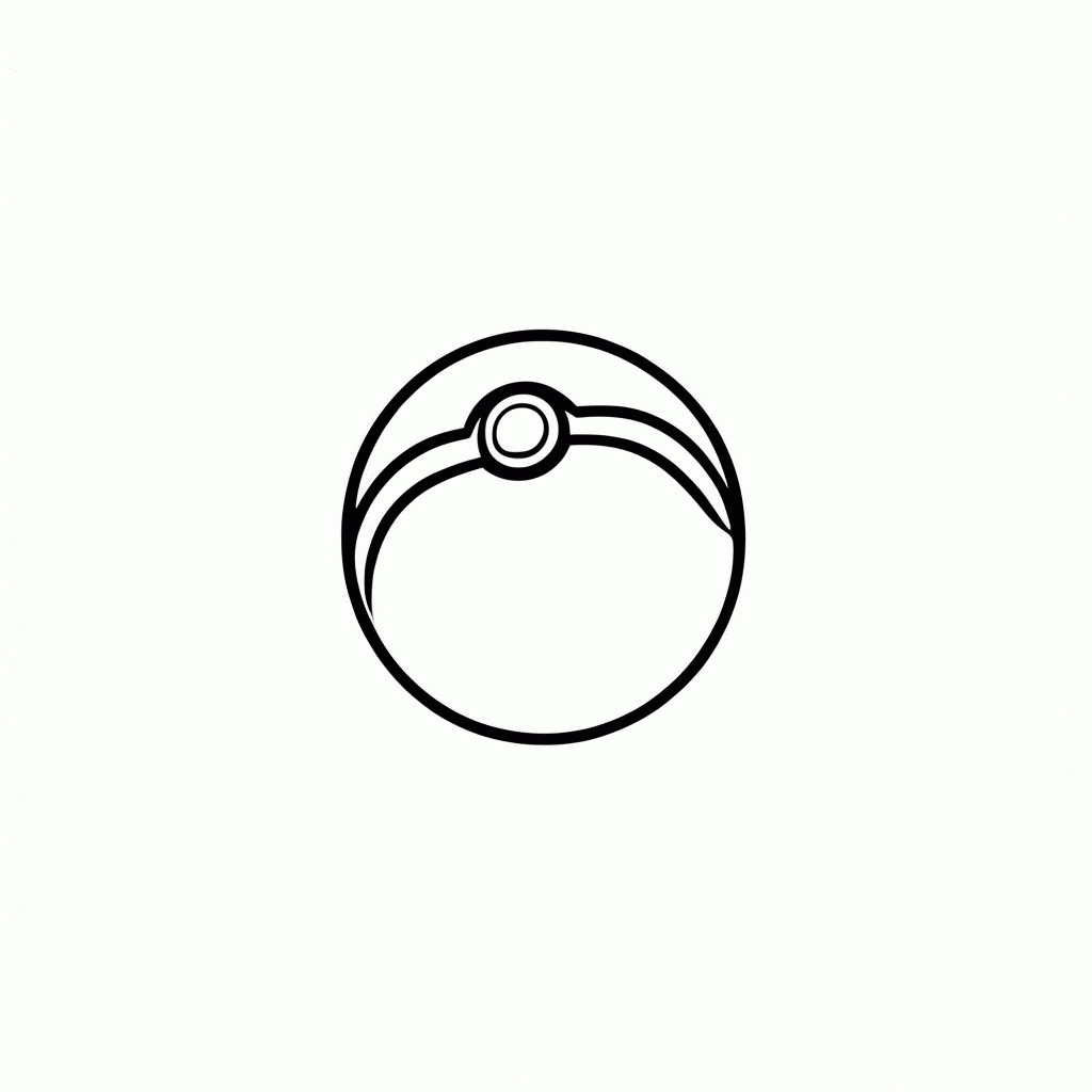 Desenho de Pokébola Clássica para colorir e imprimir grátis em folha A4