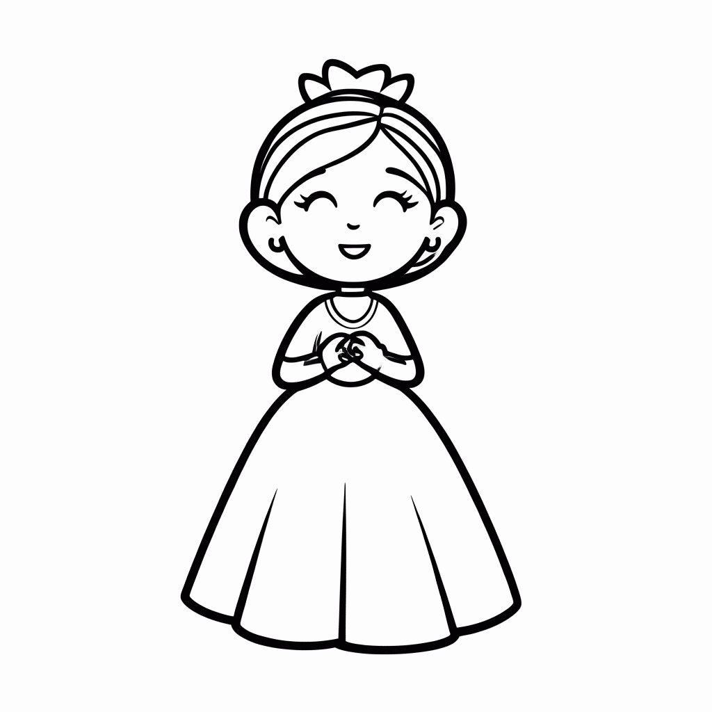 Desenho de Princesa do Reino dos Cogumelos para colorir e imprimir grátis em folha A4
