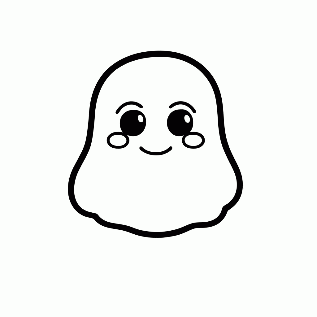 Desenho de Slime Fofinho para colorir e imprimir grátis em folha A4